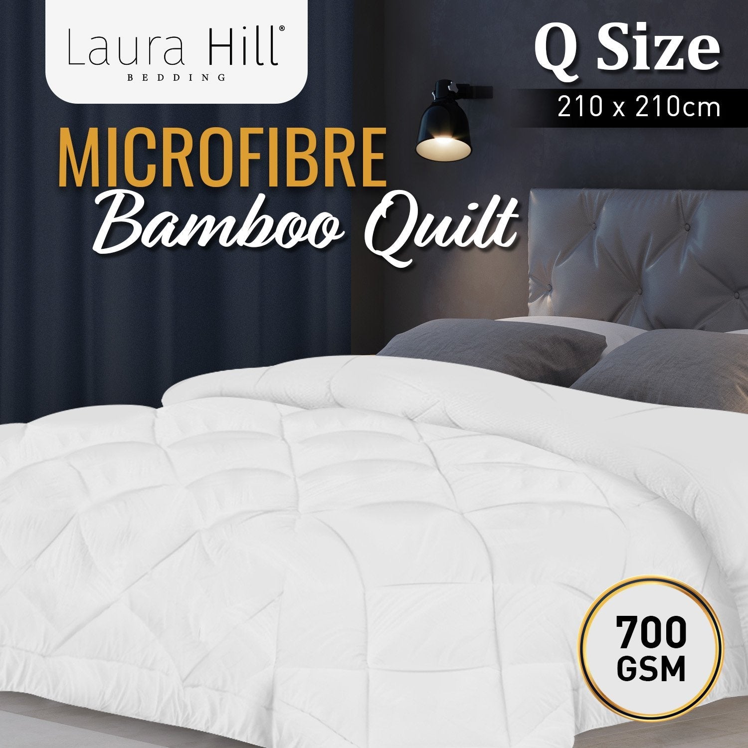 Laura Hill Microfibre Bamboo Comforter Quilt 700Gsm - Queen