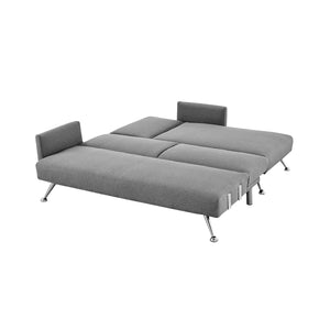 Sarantino Mia 3-Seater Corner Sofa Bed Chaise And Pillows Dark Grey