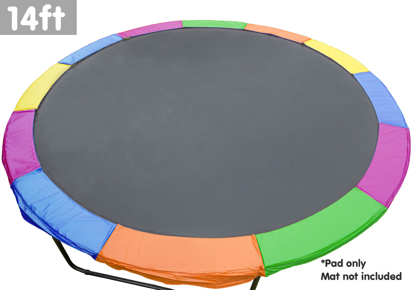 Kahuna 14Ft Trampoline Replacement Pad Round - Rainbow