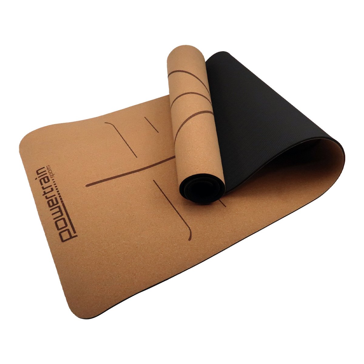 Powertrain Cork Yoga Mat With Carry Straps Home Gym Pilates - Body Line