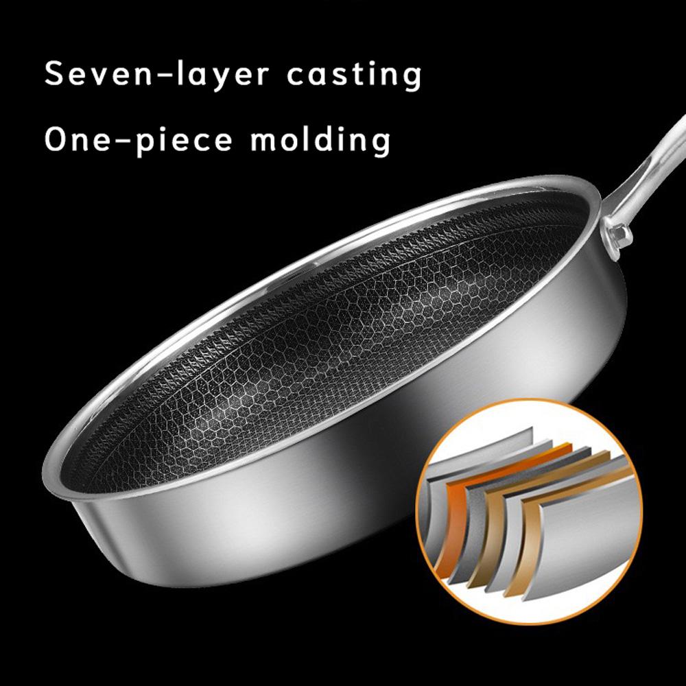 316 Stainless Steel Frying Pan Non-Stick Cooking Frypan Cookware 32Cm Honeycomb Single Sided Without Lid