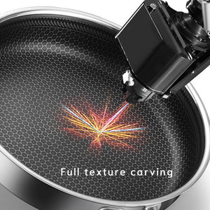 316 Stainless Steel Frying Pan Non-Stick Cooking Frypan Cookware 32Cm Honeycomb Single Sided Without Lid