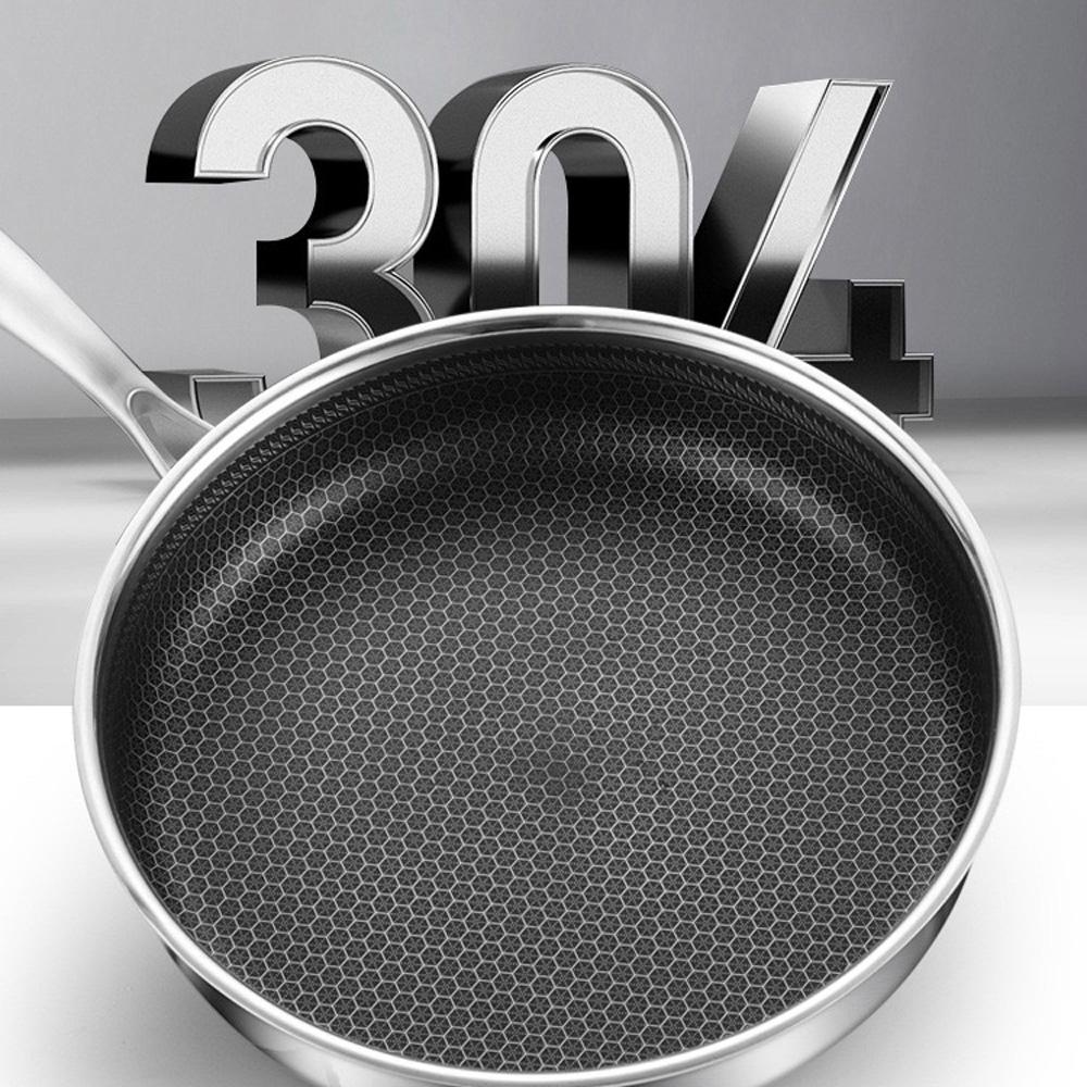 316 Stainless Steel Frying Pan Non-Stick Cooking Frypan Cookware 32Cm Honeycomb Single Sided Without Lid