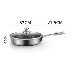 316 Stainless Steel Frying Pan Non-Stick Cooking Frypan Cookware 32Cm Honeycomb Single Sided Without Lid