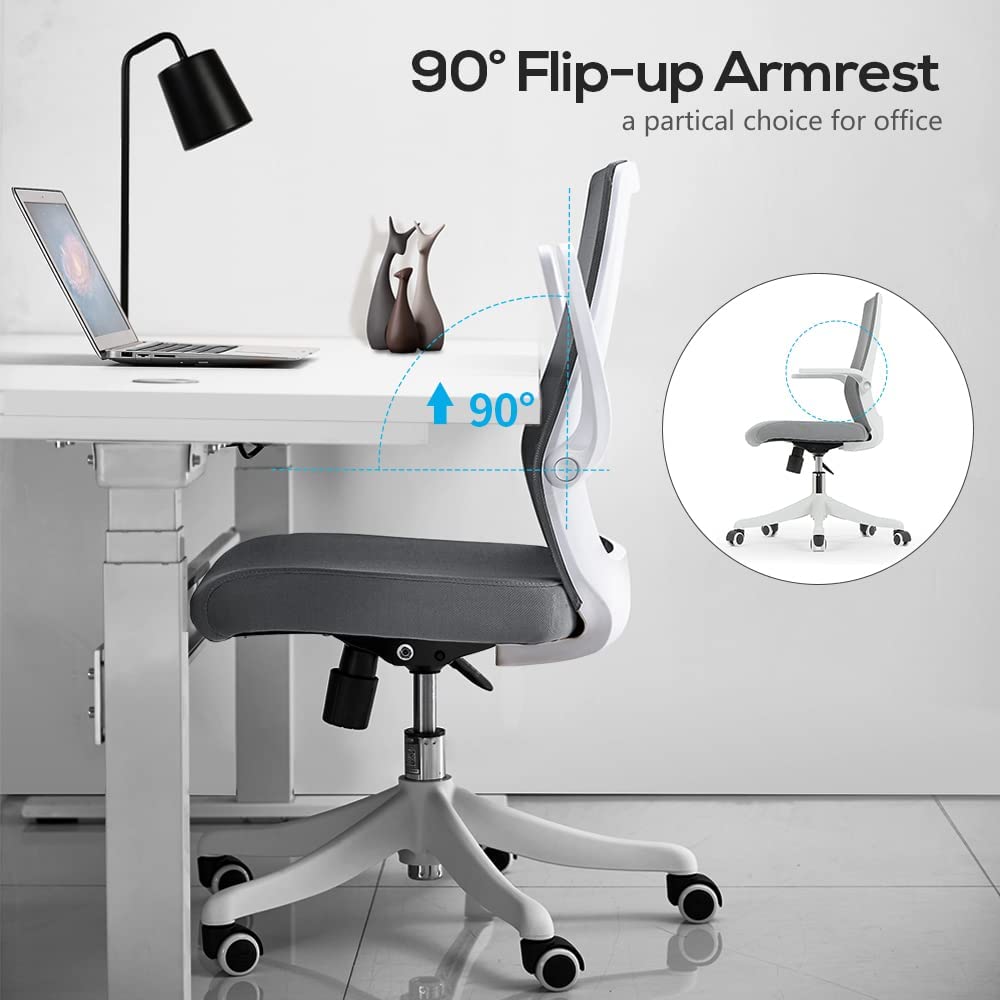 Sihoo M76 Ergonomic Office Chair Swivel Desk Height Adjustable Mesh Back Computer With Lumbar Support 90 Flip-Up Armrest