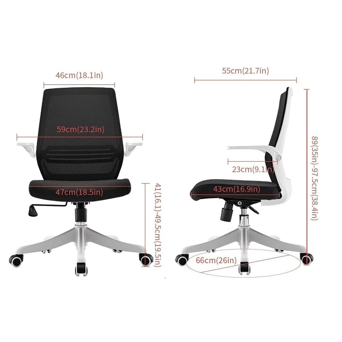 Sihoo M76 Ergonomic Office Chair Swivel Desk Height Adjustable Mesh Back Computer With Lumbar Support 90 Flip-Up Armrest