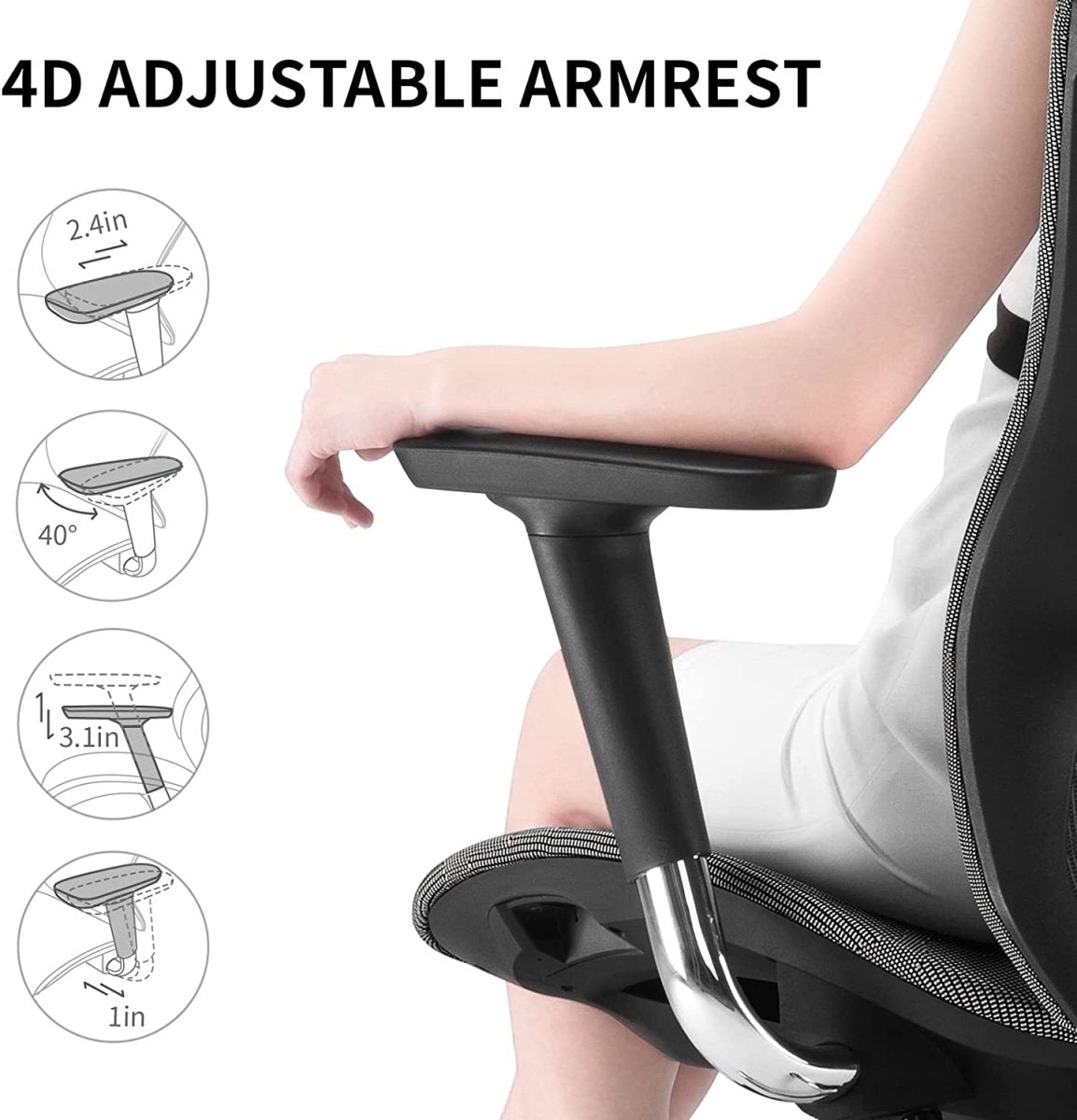 Amazingooh Sihoo Ergonomic Office Chair V1 4D Adjustable High-Back Breathable With Footrest And Lumbar Support Black