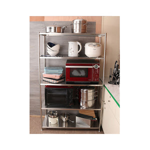 5 Tiers 160Cm Height Stainless Steel Kitchen Microwave Oven Storage Rack Multilayer Organiser For Cookware