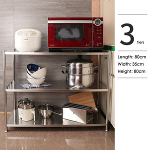 5 Tiers 160Cm Height Stainless Steel Kitchen Microwave Oven Storage Rack Multilayer Organiser For Cookware