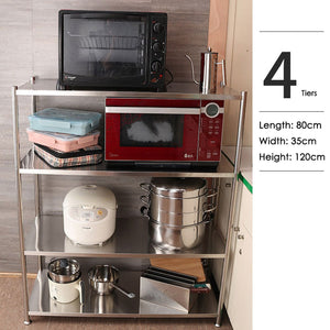 5 Tiers 160Cm Height Stainless Steel Kitchen Microwave Oven Storage Rack Multilayer Organiser For Cookware