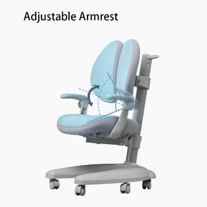 Generic Solid Rubber Wood Height Adjustable Children Kids Ergonomic Blue Study Desk Chair Set 120Cm Au