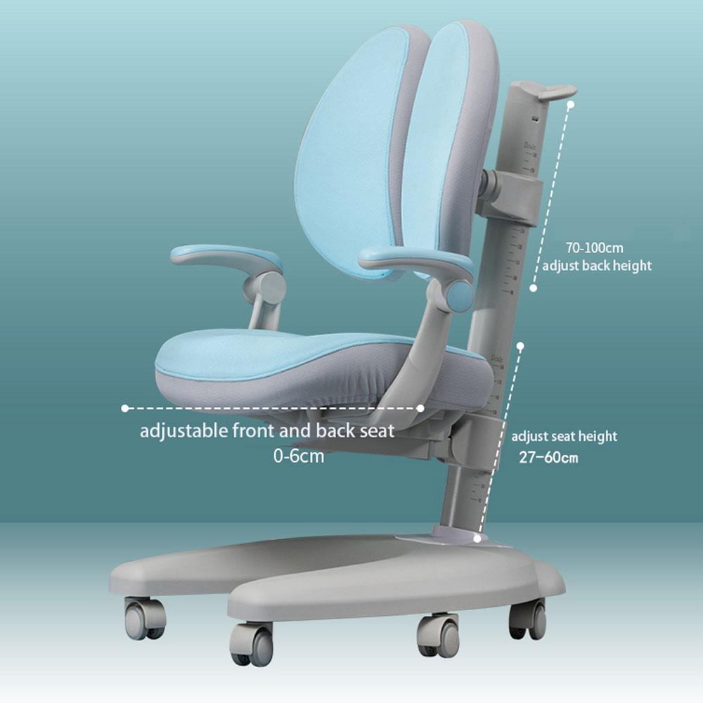 Generic Solid Rubber Wood Height Adjustable Children Kids Ergonomic Blue Study Desk Chair Set 120Cm Au