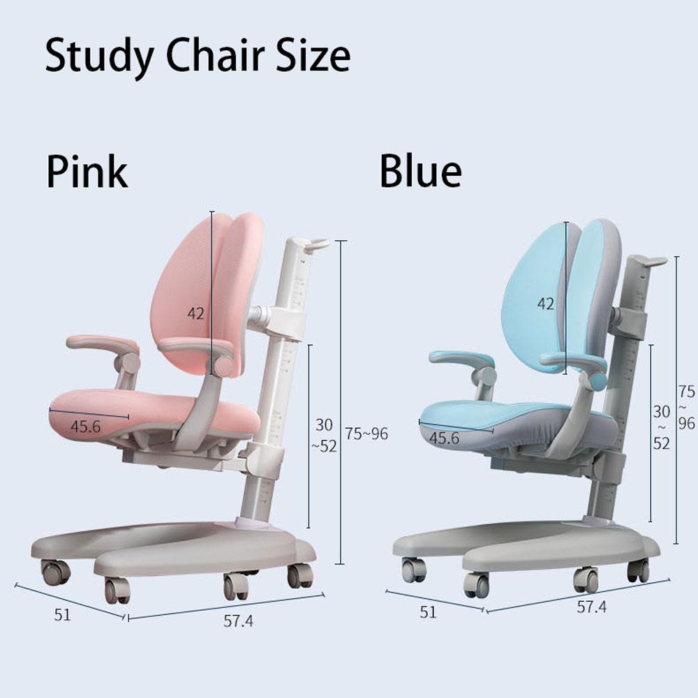 Solid Rubber Wood Height Adjustable Children Kids Ergonomic Pink Study Desk Chair 120Cm Au