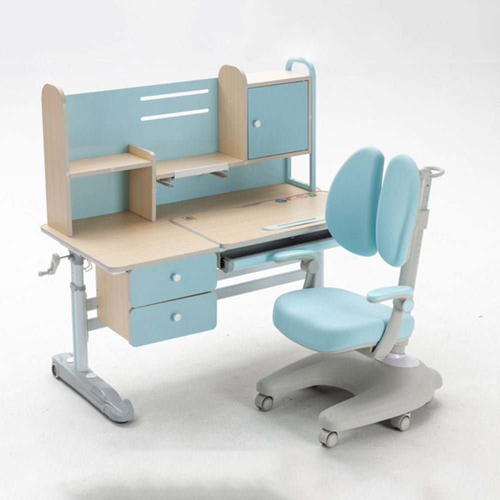 Height Adjustable Children Kids Ergonomic Study Desk Chair Set 120Cm Blue Au