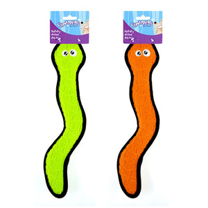 Chompers Dog Toy Colourful Worm L35cm 2 Asstd Colours 1 X Randomly Selected