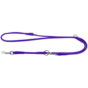 Waudog Purple Leather Round Adjustable Clip Leash W10mm-L183cm