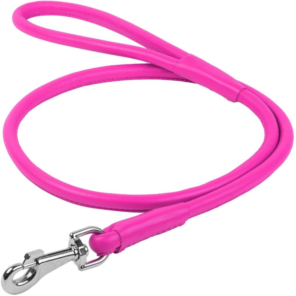 Waudog Leather Round Clip Leash W4mm - L183cm