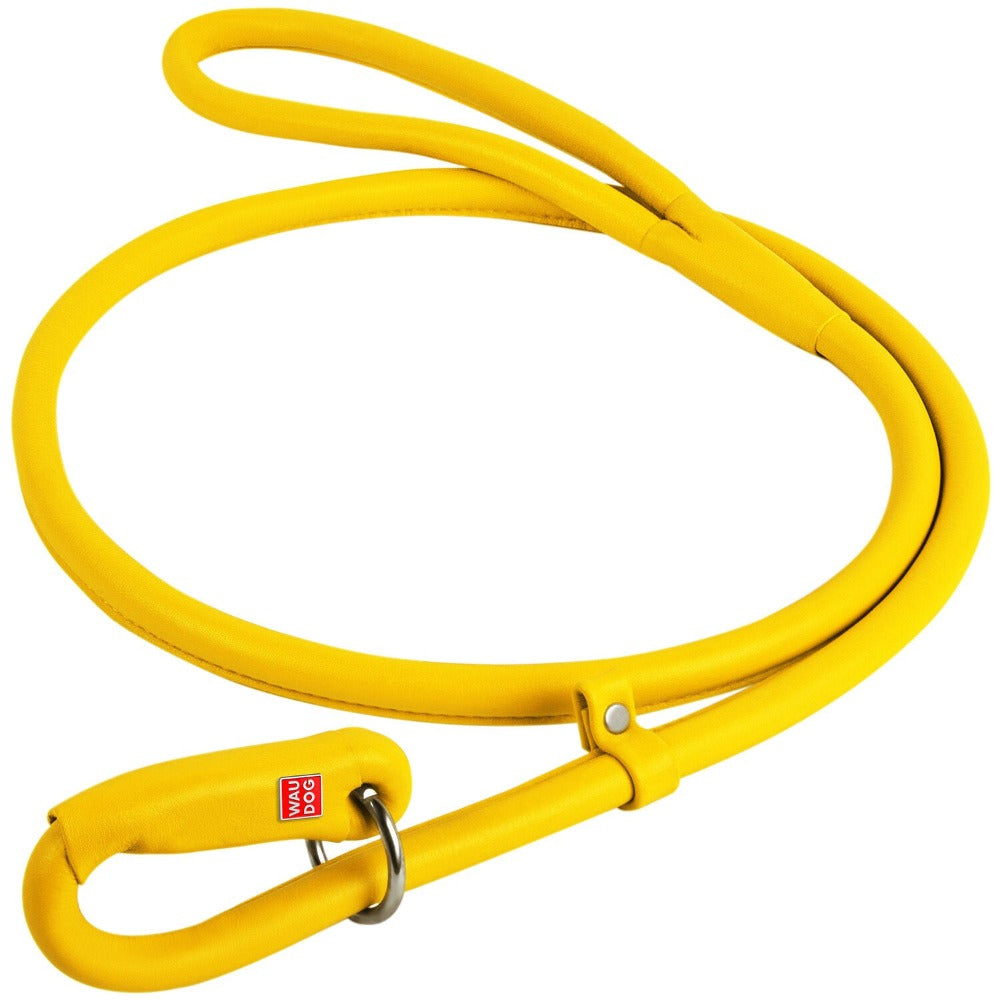 Waudog Leather Round Slip Leash W4mm- L183cm Yellow