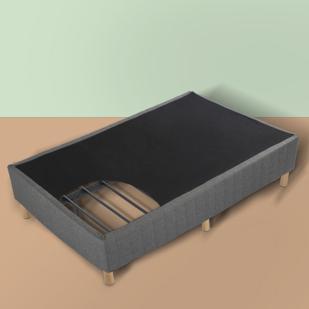 Metal Bedframe Mattress Foundation (Dark Grey) Queen