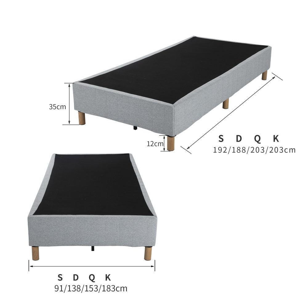 Metal Bedframe Mattress Foundation (Dark Grey) Queen