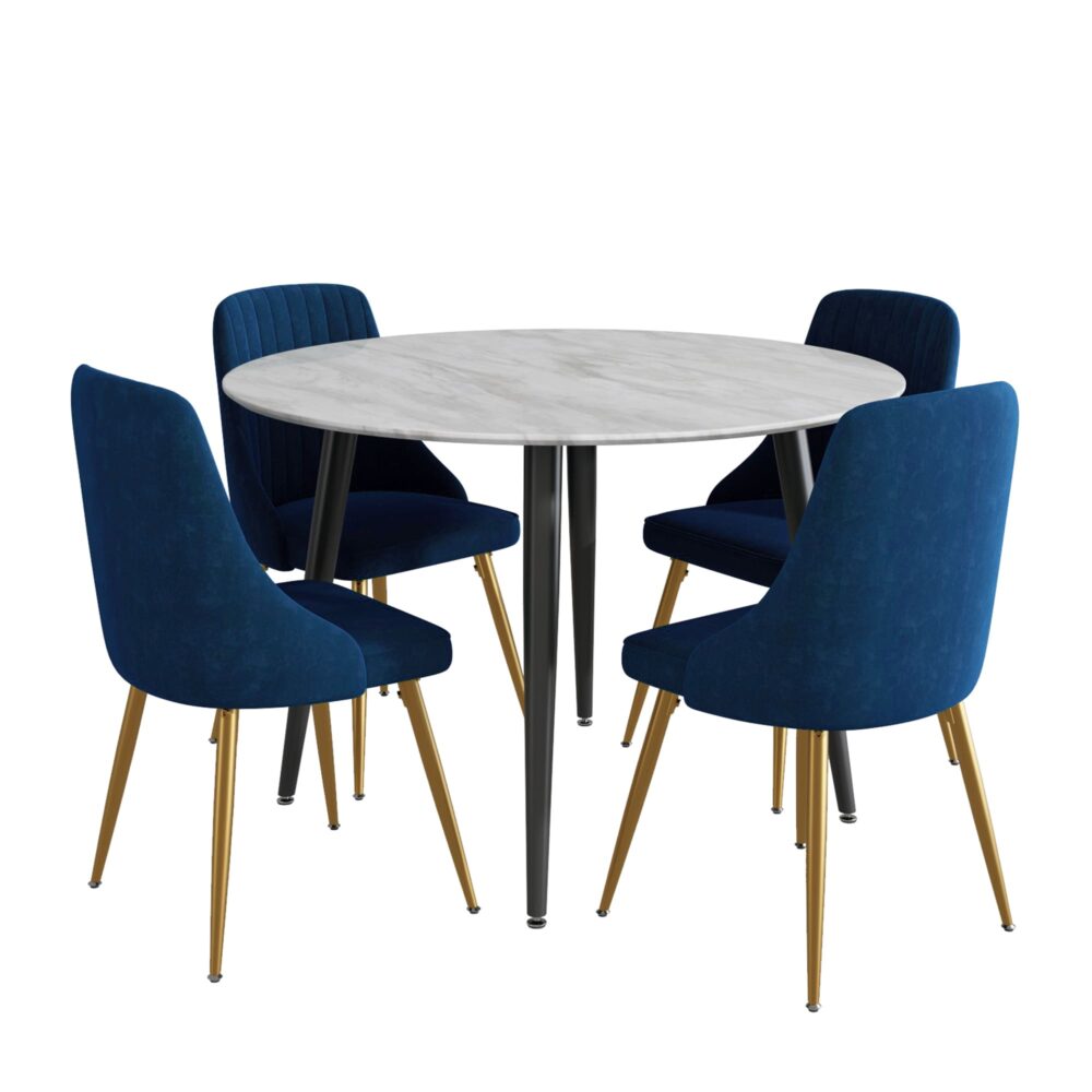 Ocean&#8217;S Velvet Dining Set