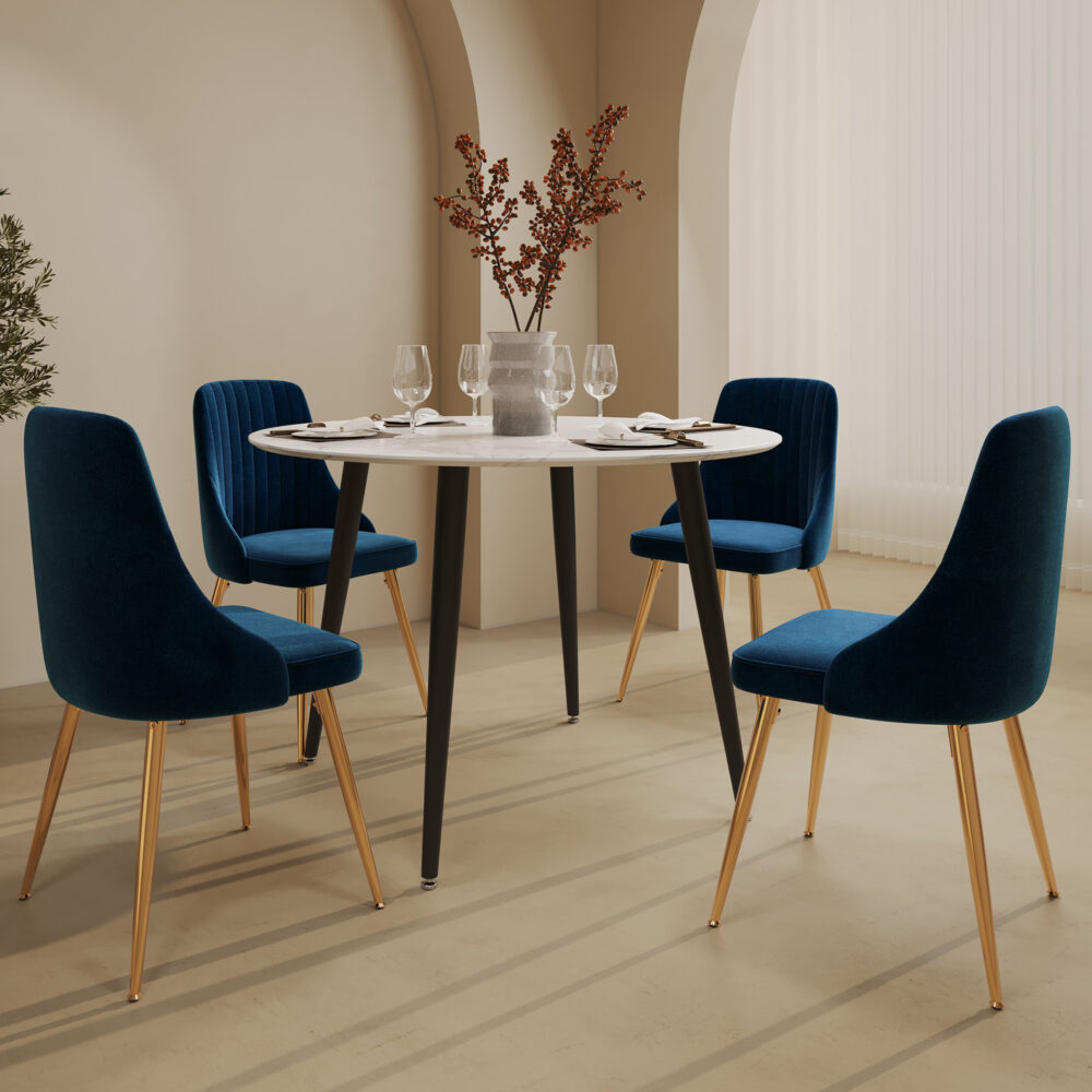 Ocean&#8217;S Velvet Dining Set