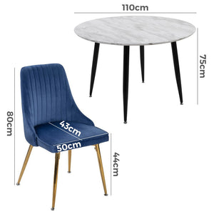 Ocean&#8217;S Velvet Dining Set