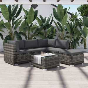 Ottoman-Style Outdoor Lounge Set In Grey