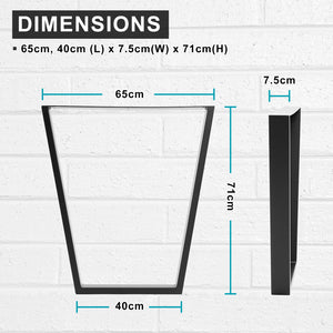 La Bella 2 Set 65 X 40 71Cm Black Coffee Dining Table Legs Bench Trapezium Diy Steel Metal