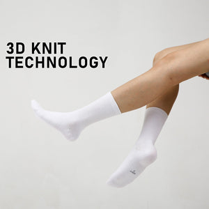 Rexy 5 Pack Large White 3D Seamless Crew Socks Slim Breathable