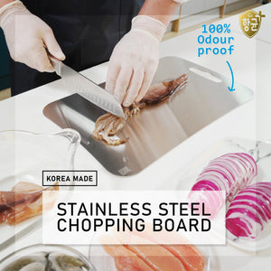 Mom's Steel Combo Large Stainless Chopping Cutting Board + Boards Holder