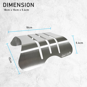 Mom's Steel Combo Sml Stainless Chopping Cutting Board + Boards Holder