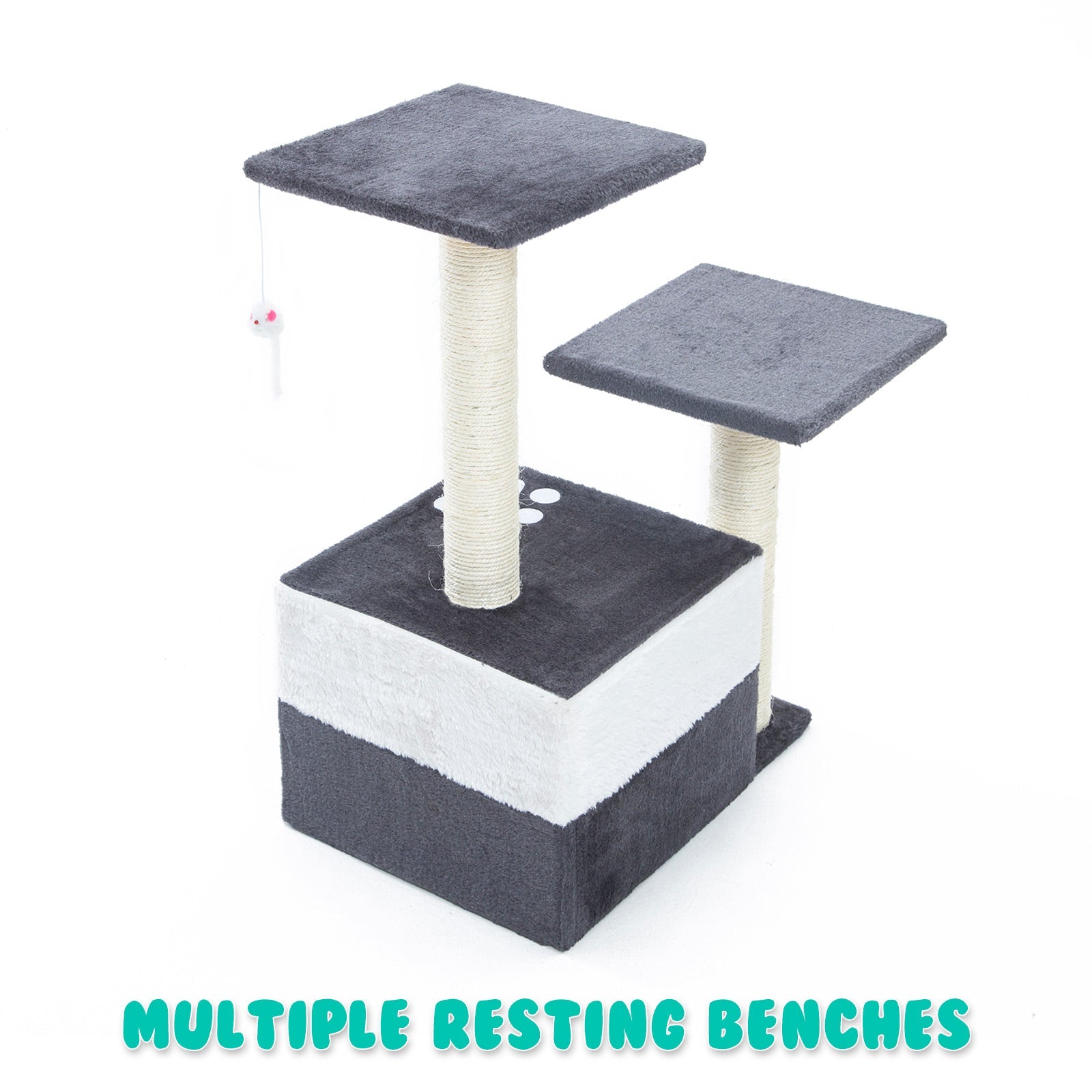 Paw Mate 69Cm Grey Cat Tree Mono Multi Level Scratcher