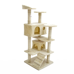 Paw Mate 130Cm Beige Cat Tree Soho Multi Level Scratcher