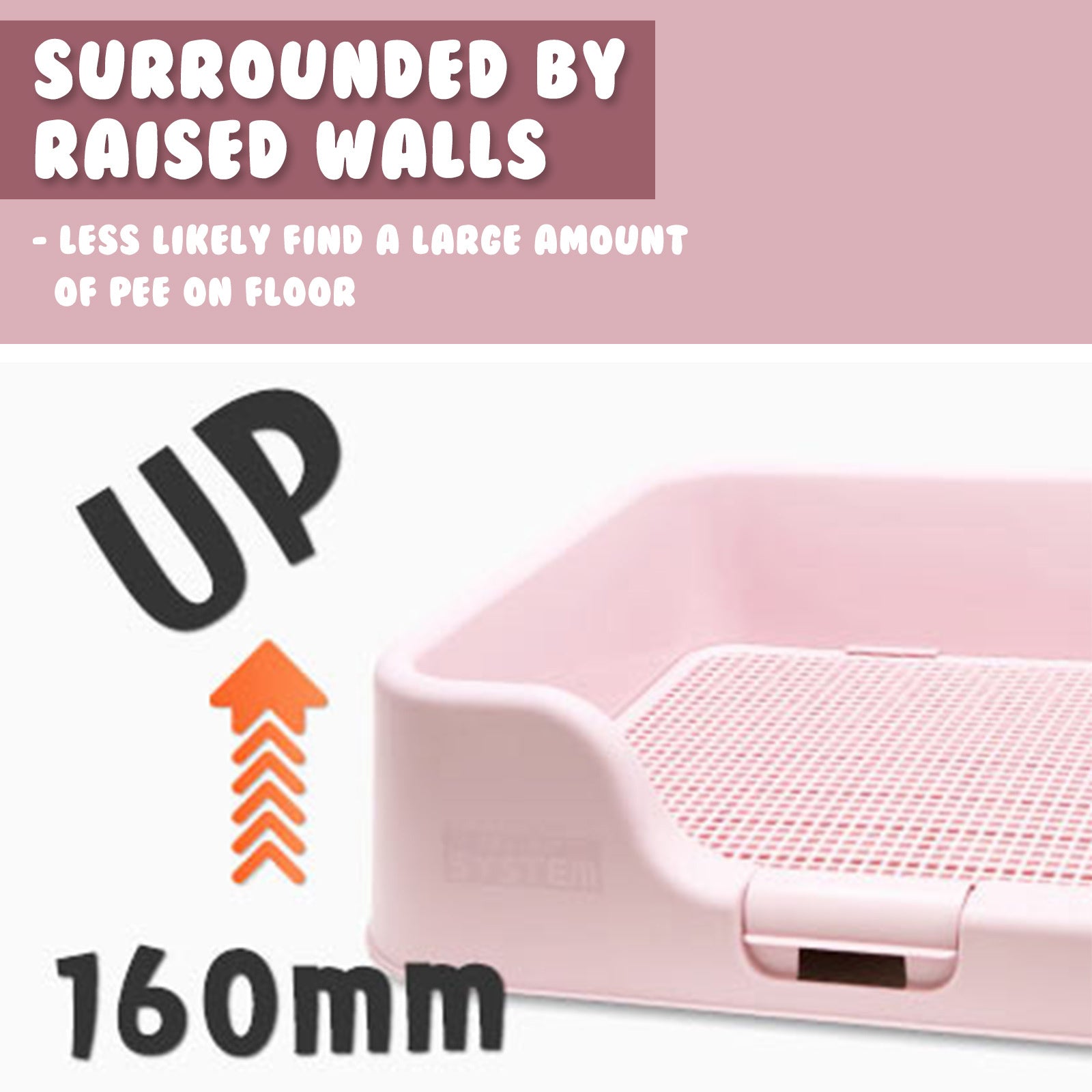 Ps Korea Pink Dog Pet Potty Tray Training Toilet Raised Walls T1