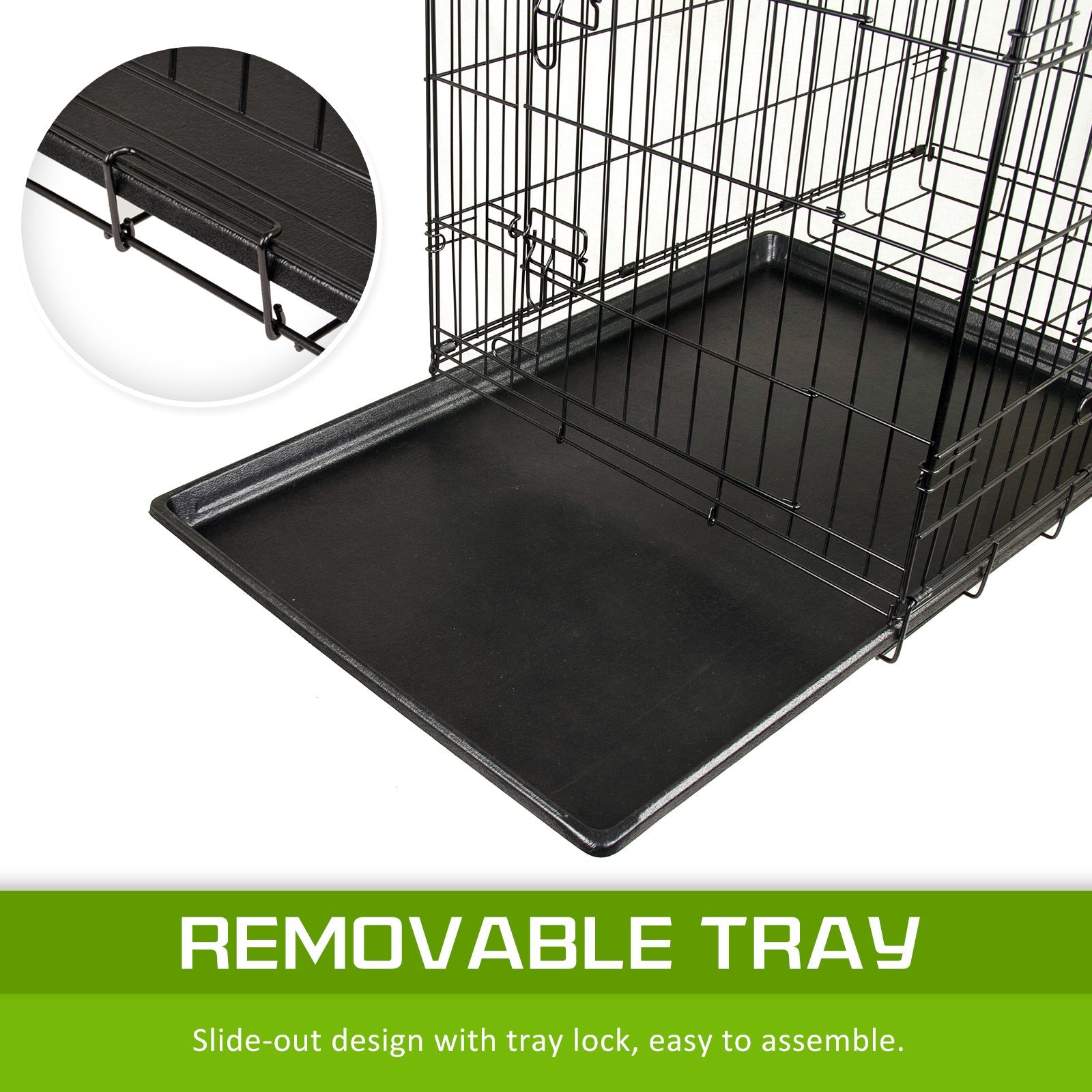 Paw Mate Wire Dog Cage Foldable Crate Kennel 36In With Tray