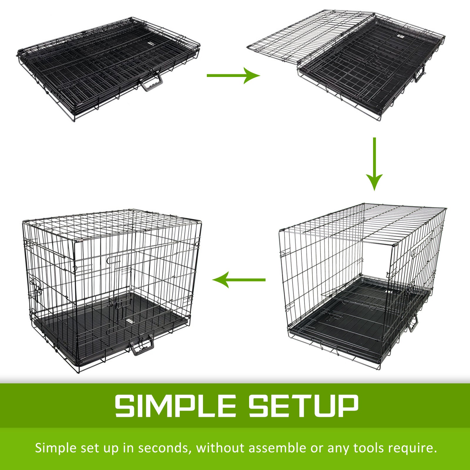 Paw Mate Wire Dog Cage Foldable Crate Kennel 36In With Tray