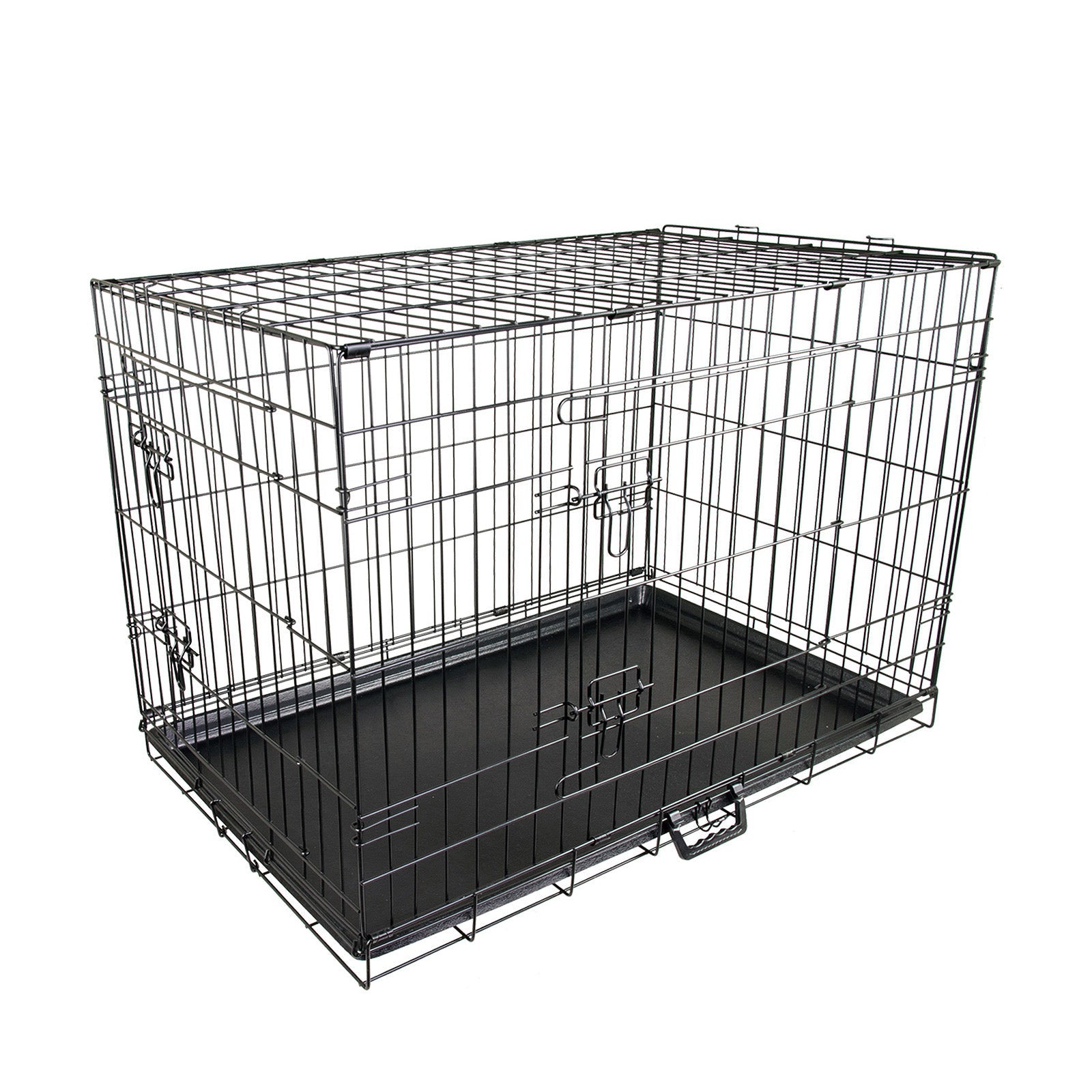 Paw Mate Wire Dog Cage Foldable Crate Kennel 48In With Tray