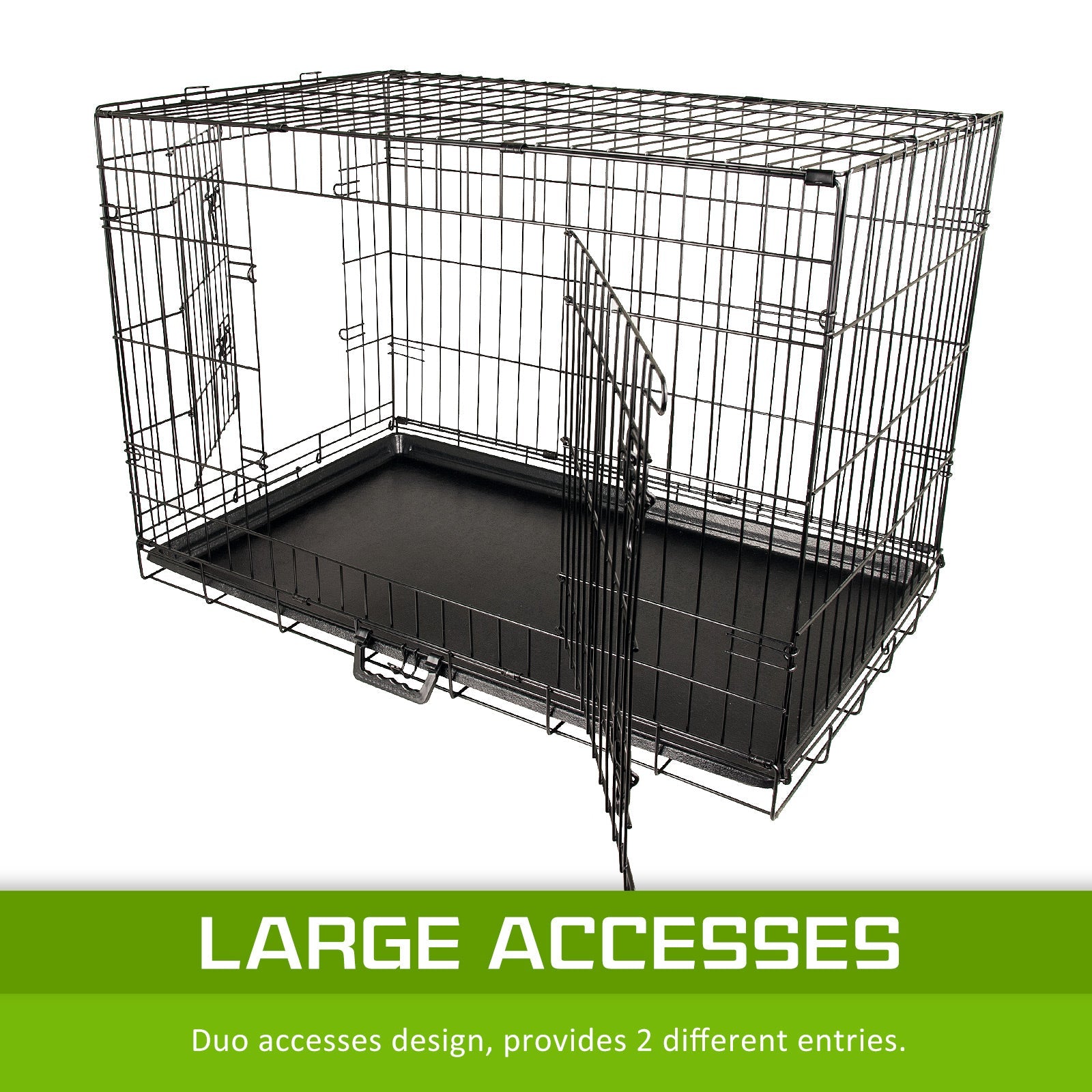 Paw Mate Wire Dog Cage Foldable Crate Kennel 48In With Tray