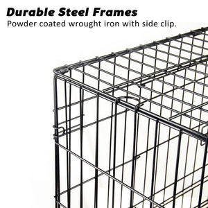 Paw Mate Wire Dog Cage Foldable Crate Kennel 48In With Tray + Cushion Combo