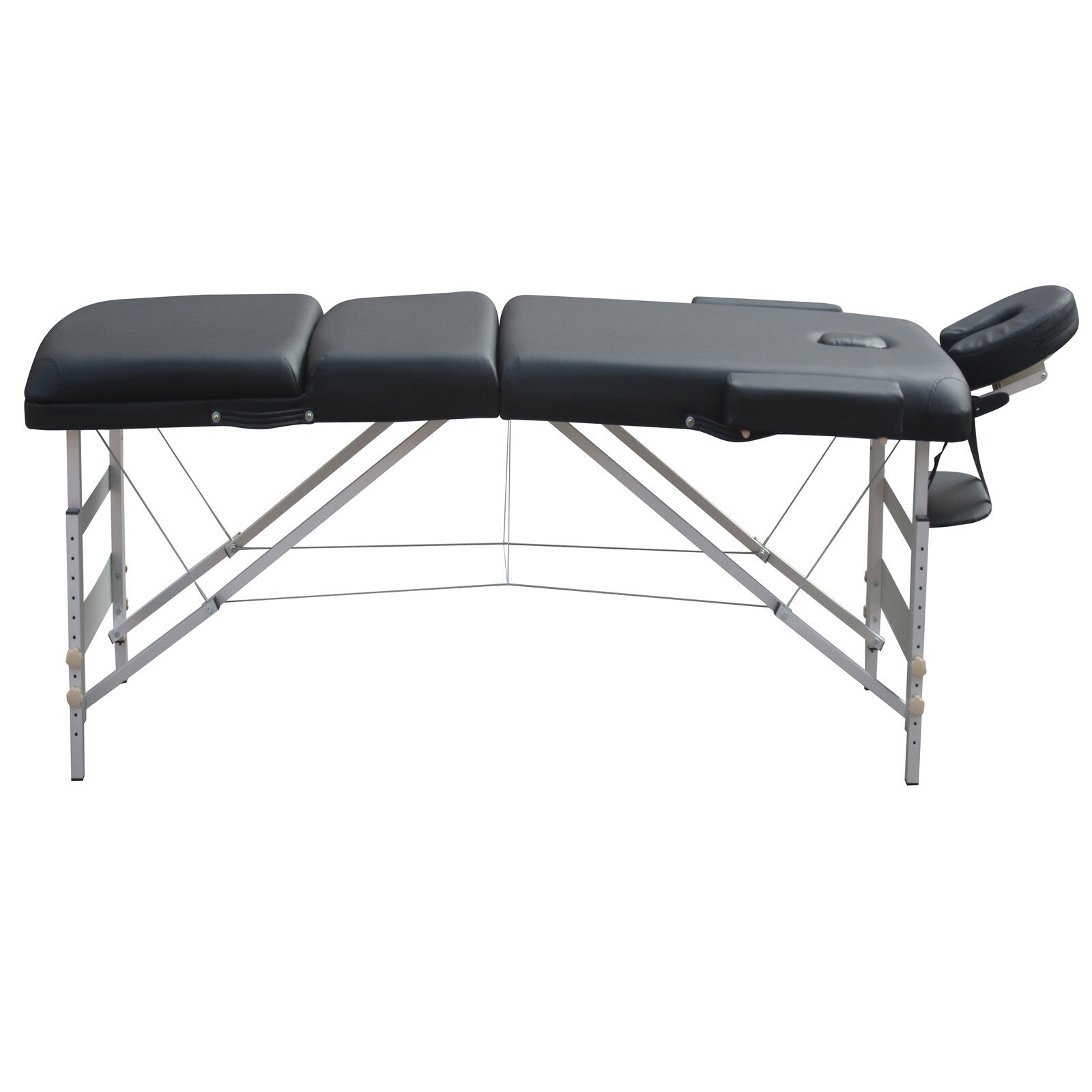 3 Fold Portable Aluminium Massage Table Bed Beauty Therapy Black