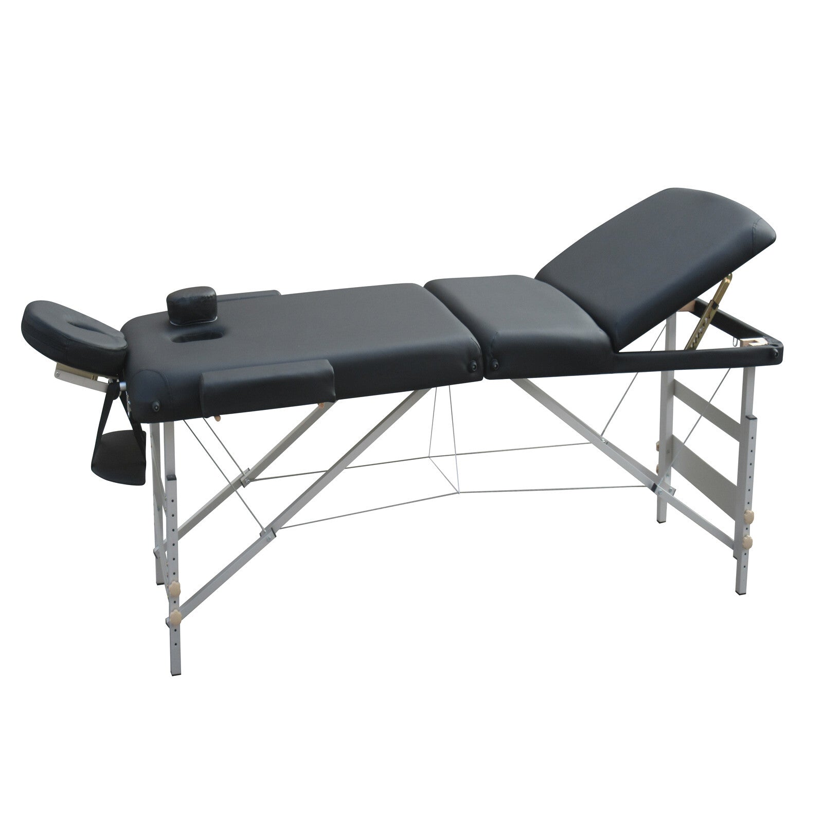 3 Fold Portable Aluminium Massage Table Bed Beauty Therapy Black