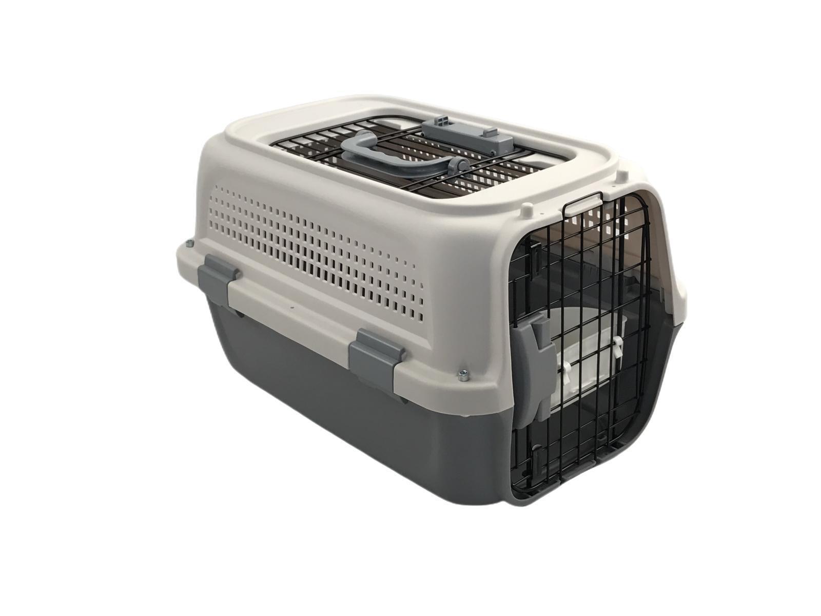 Yes4pets Small Dog Cat Rabbit Crate Pet Kitten Carrier Parrot Cage Grey