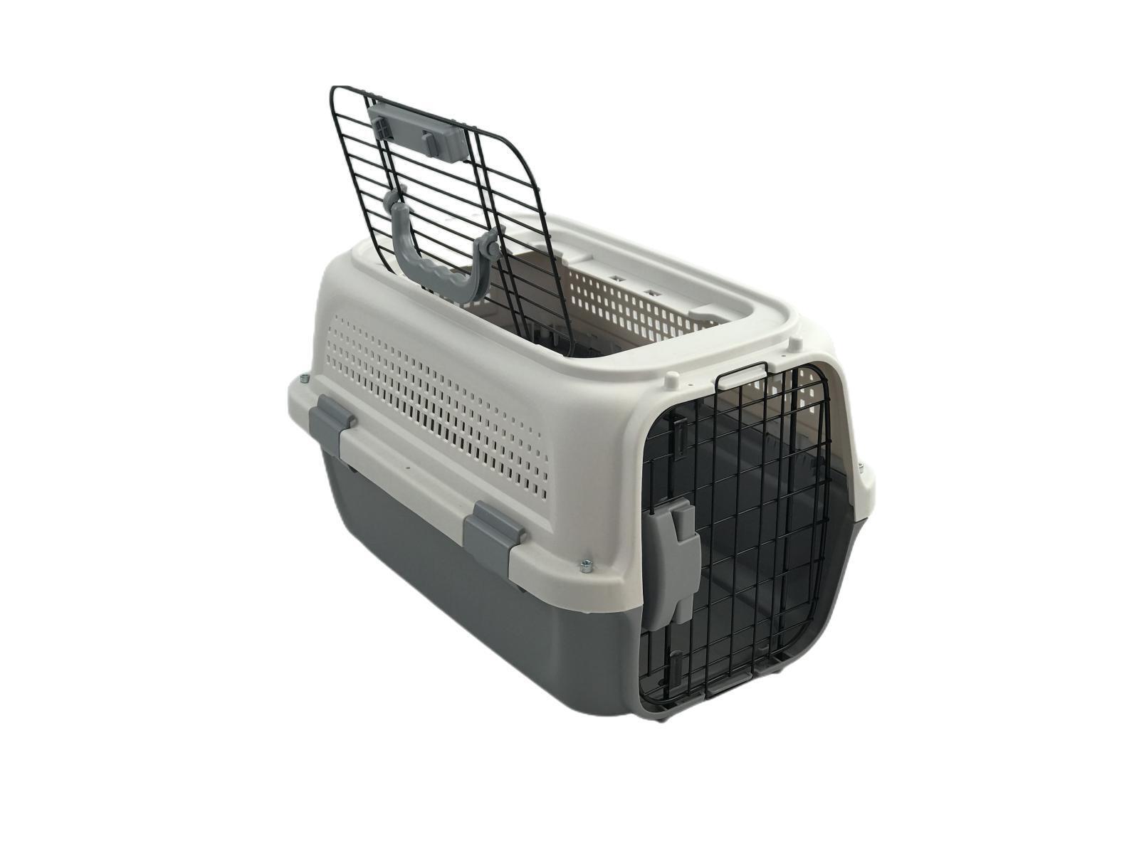 Yes4pets Small Dog Cat Rabbit Crate Pet Kitten Carrier Parrot Cage Grey