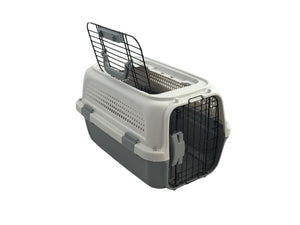 Yes4pets Small Dog Cat Rabbit Crate Pet Kitten Carrier Parrot Cage Grey