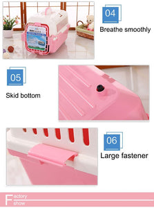 Yes4pets Small Dog Cat Crate Pet Carrier Rabbit Guinea Pig Cage With Tray-Pink