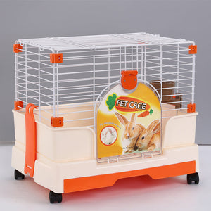 Yes4pets Small Orange Pet Rabbit Cage Guinea Pig Crate Kennel With Potty Tray And Wheel