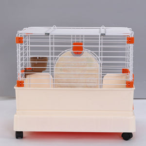 Yes4pets Small Orange Pet Rabbit Cage Guinea Pig Crate Kennel With Potty Tray And Wheel