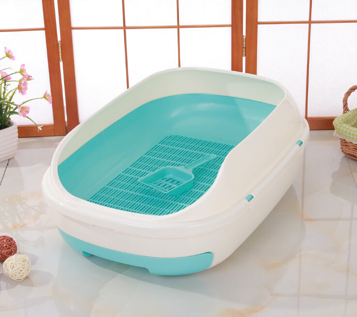 Yes4pets Medium Portable Cat Toilet Litter Box Tray With Scoop And Grid Tray-Blue Green