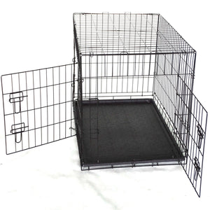 Yes4pets 48' Collapsible Metal Dog Cat Crate Rabbit Puppy Cage With Tray